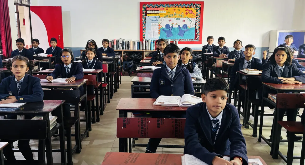 Teacher and students